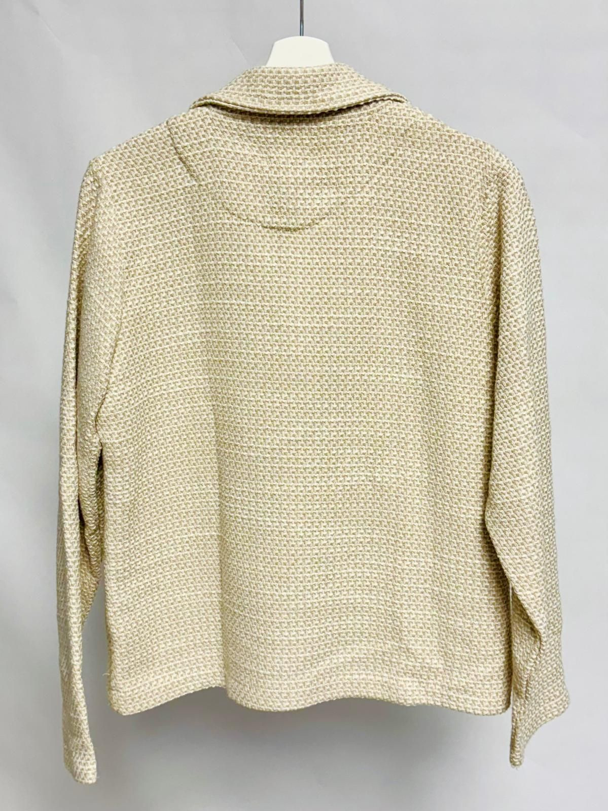 Cream Bouclé Knit Jacket with Buttons