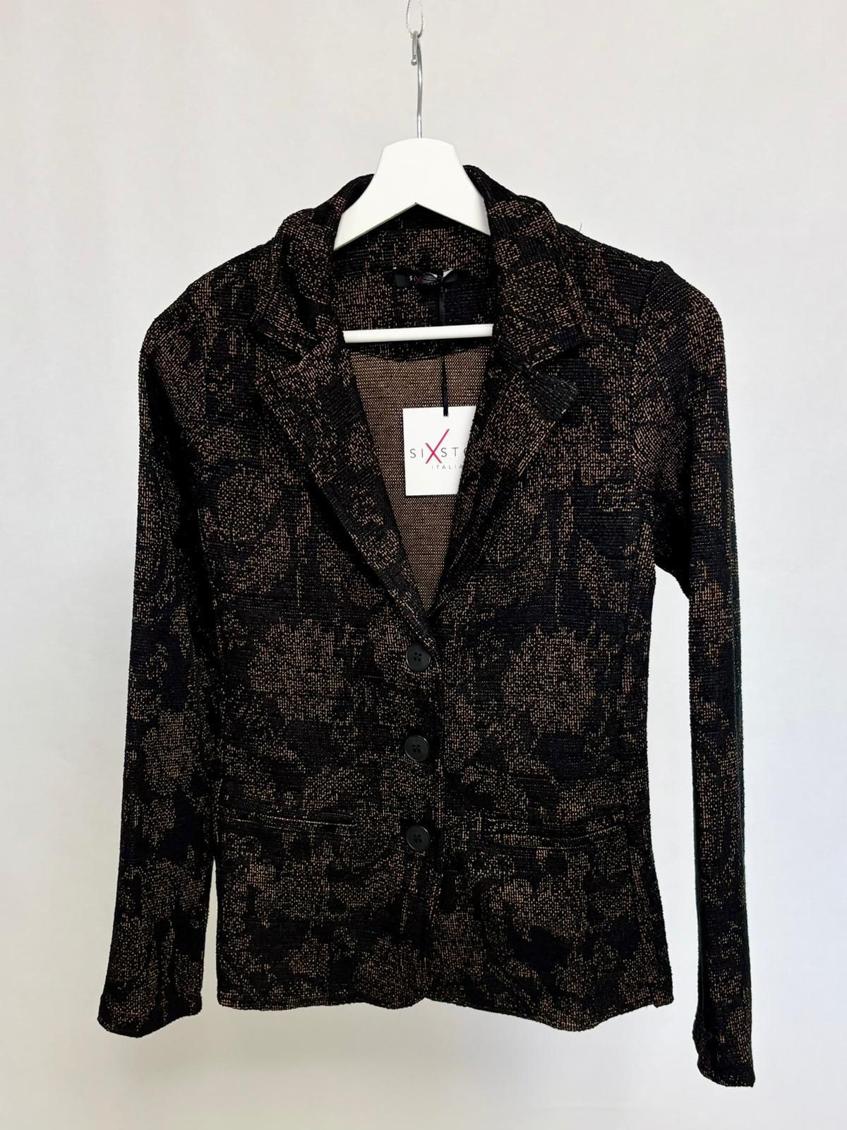 Jacquard blazer with floral pattern