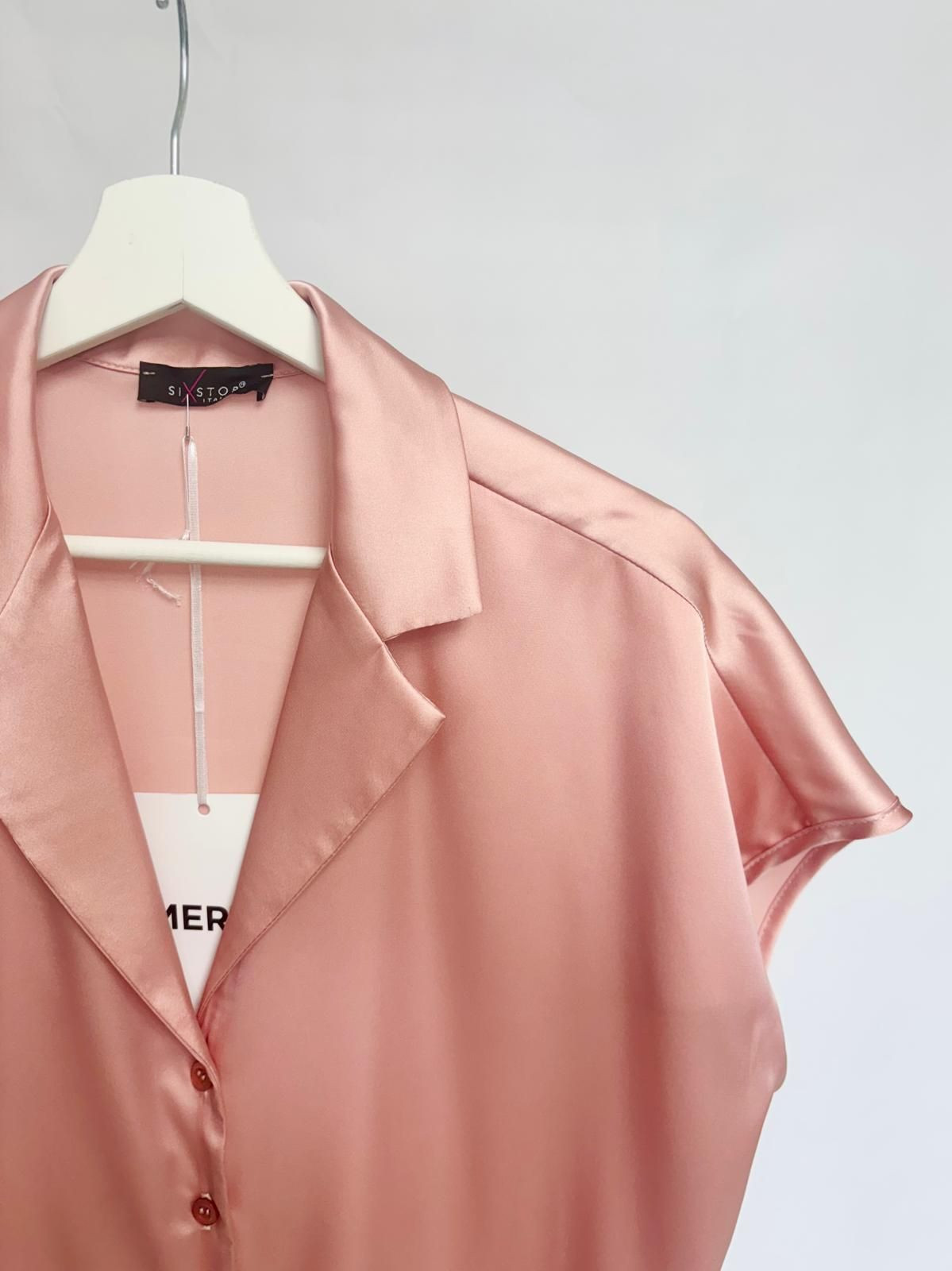 Blush Pink Satin Shirt