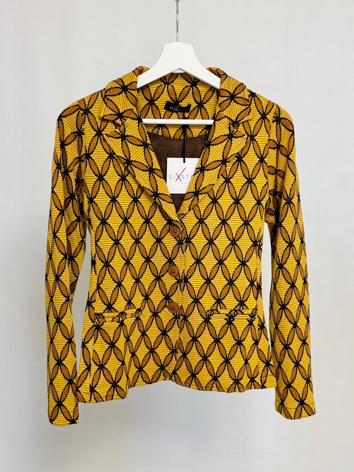 Jacquard blazer with geometric pattern