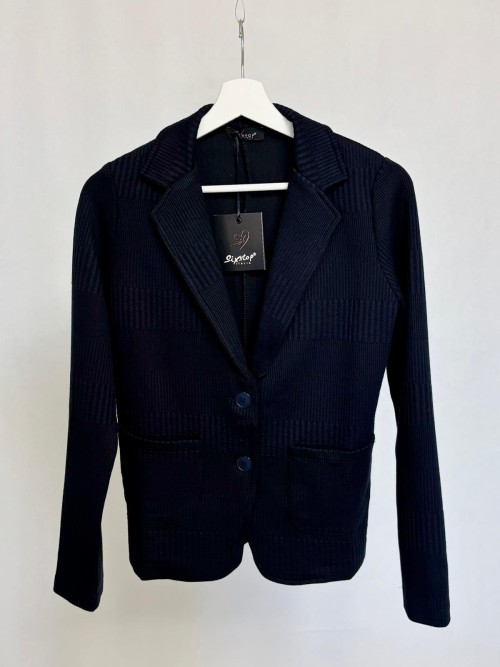 Ribbed fabric blazer