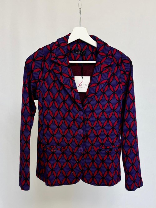 Jacquard blazer with geometric pattern