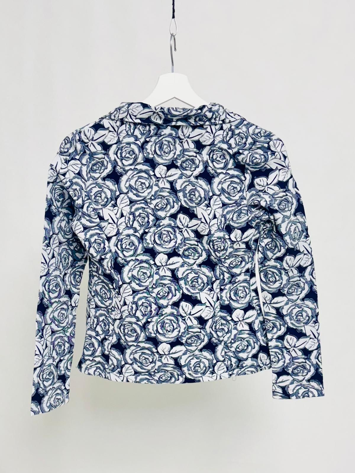 Floral Print Blazer with Decorative Buttons