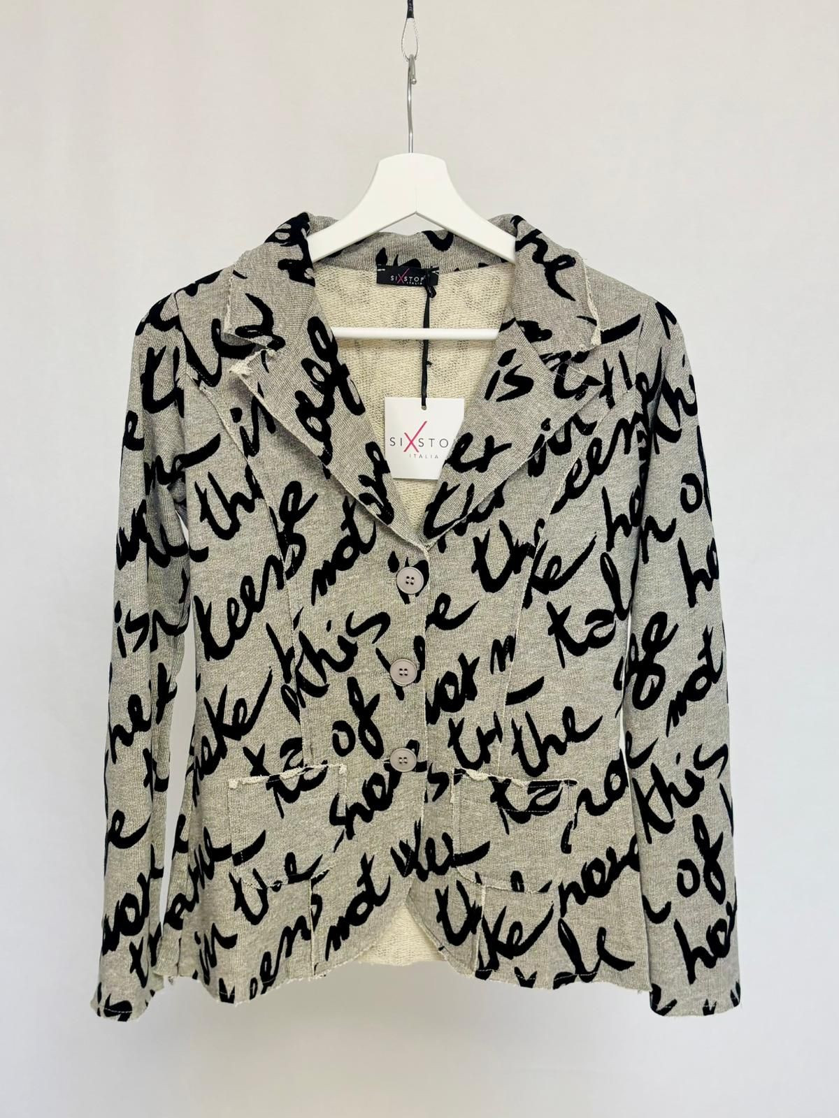 Blazer with lettering print