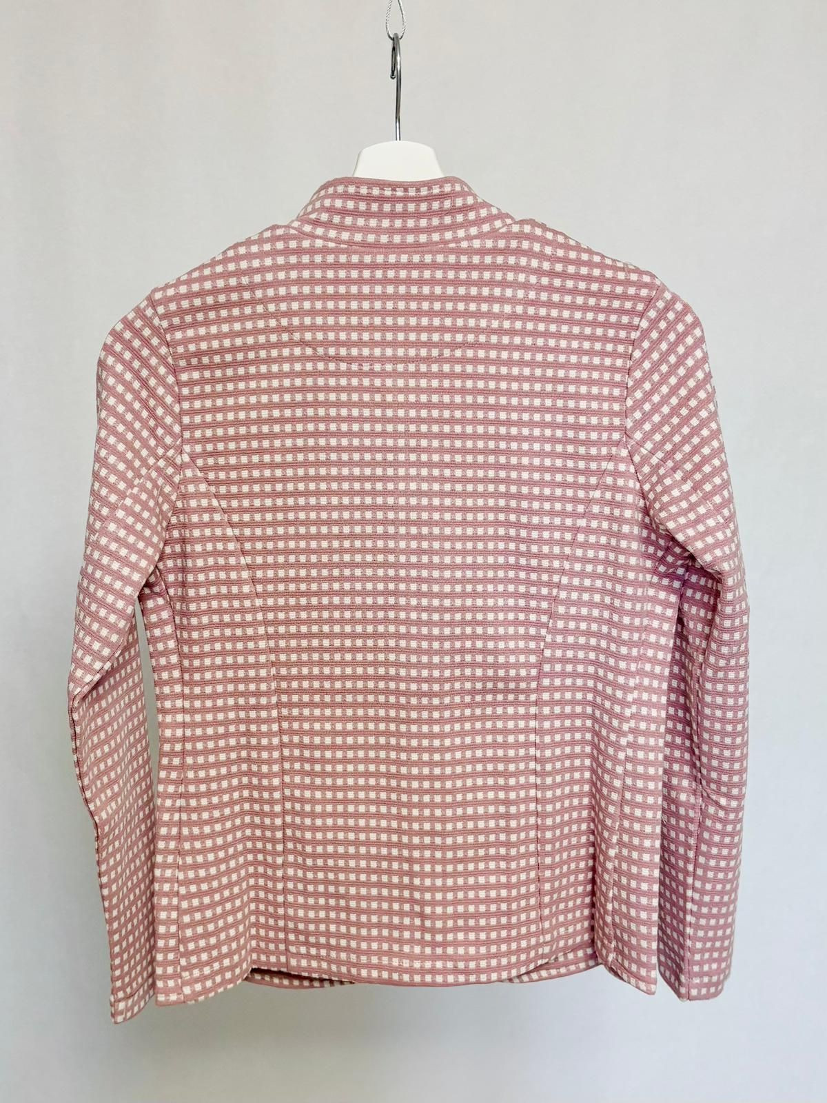 Checked jacket with mandarin collar