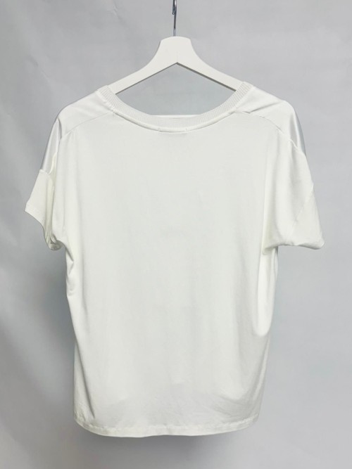 White Satin-Effect T-shirt