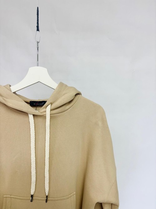 Beige Hoodie with Kangaroo Pocket