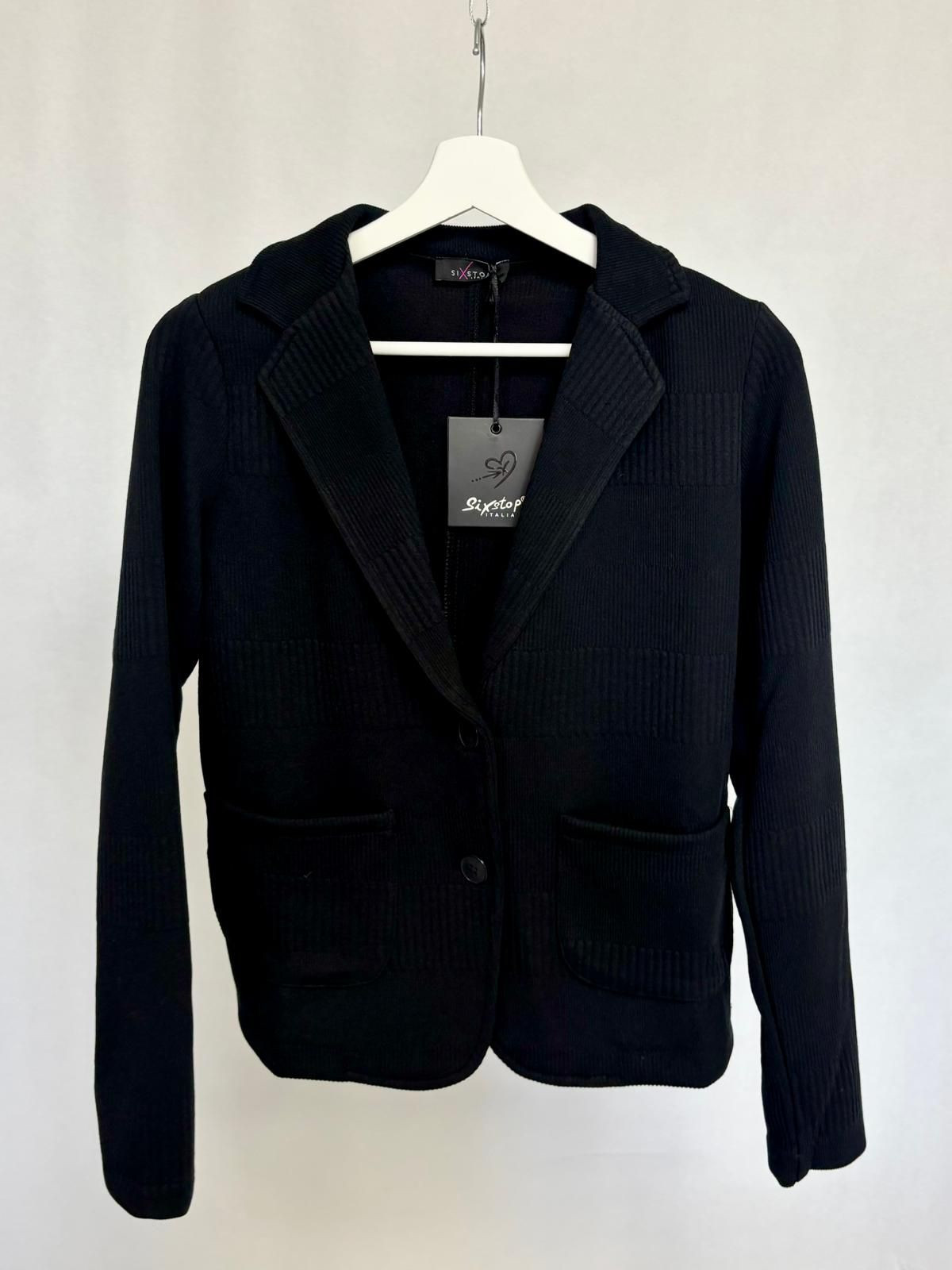 Ribbed fabric blazer