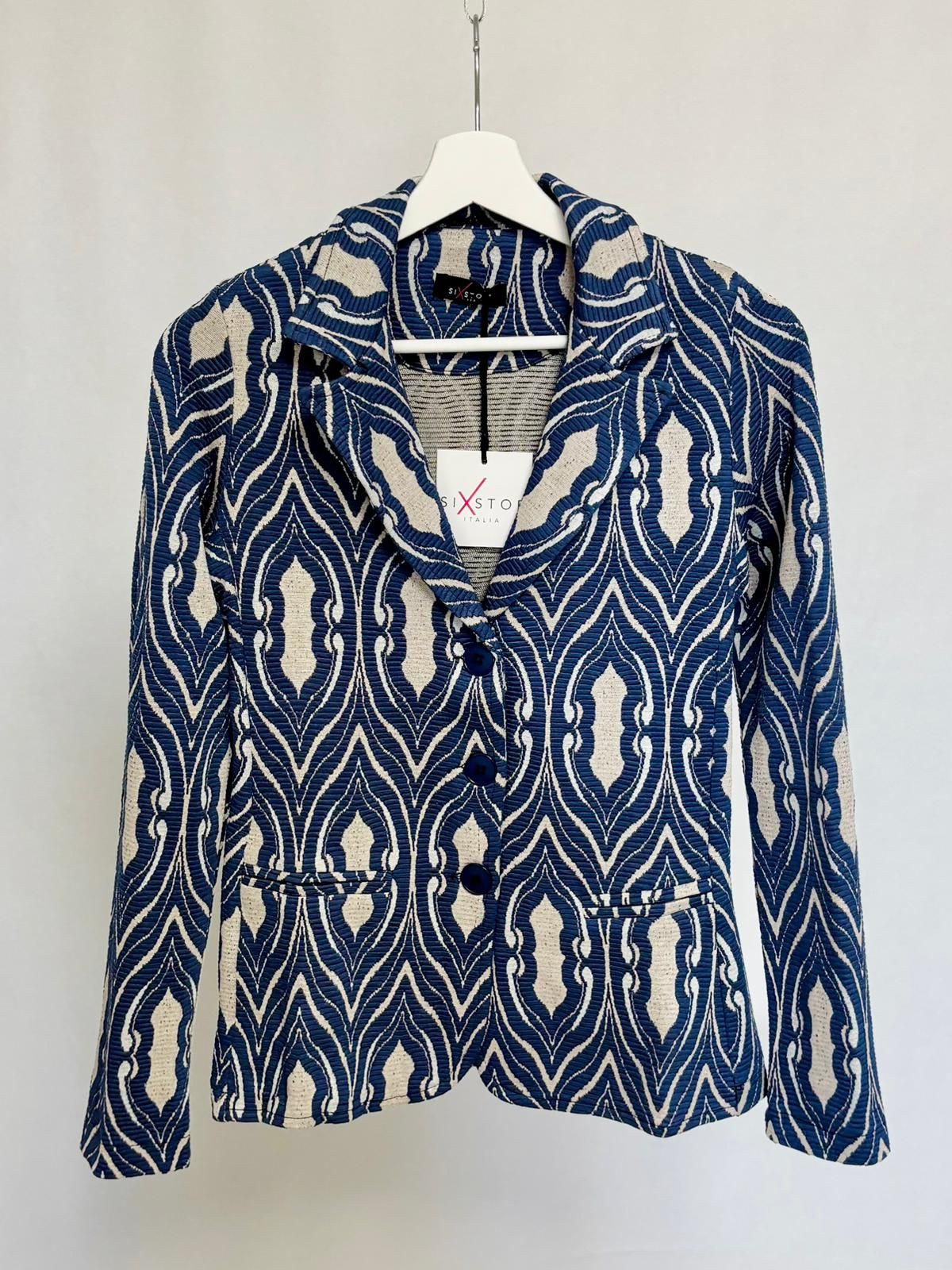 Jacquard blazer with geometric pattern