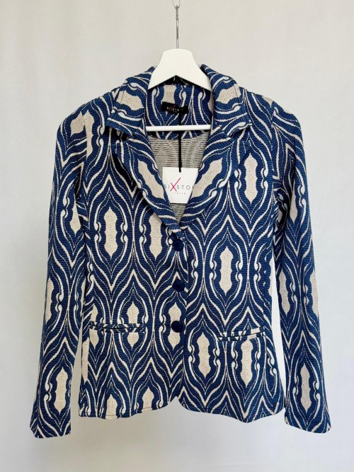 Jacquard blazer with geometric pattern